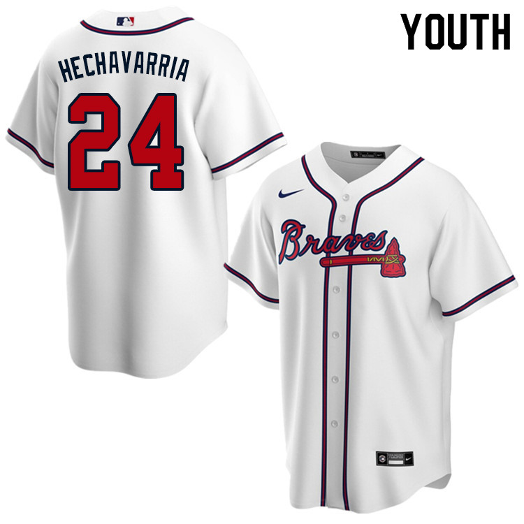 Nike Youth #24 Adeiny Hechavarria Atlanta Braves Baseball Jerseys Sale-White